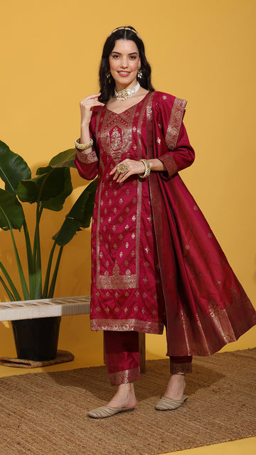 Rani colour banarsi suit set